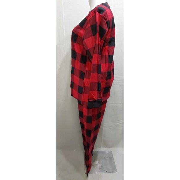 Adult Unisex PJ Place XLarge Red/Black Thermal 2 Piece Pajama Set #M70 - Picture 2 of 7